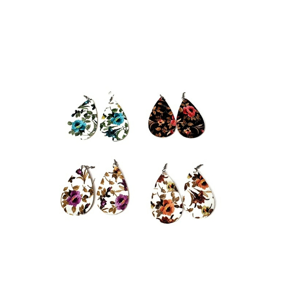 Set of faux leather earrings | 4 Pairs - Picture 1 of 6